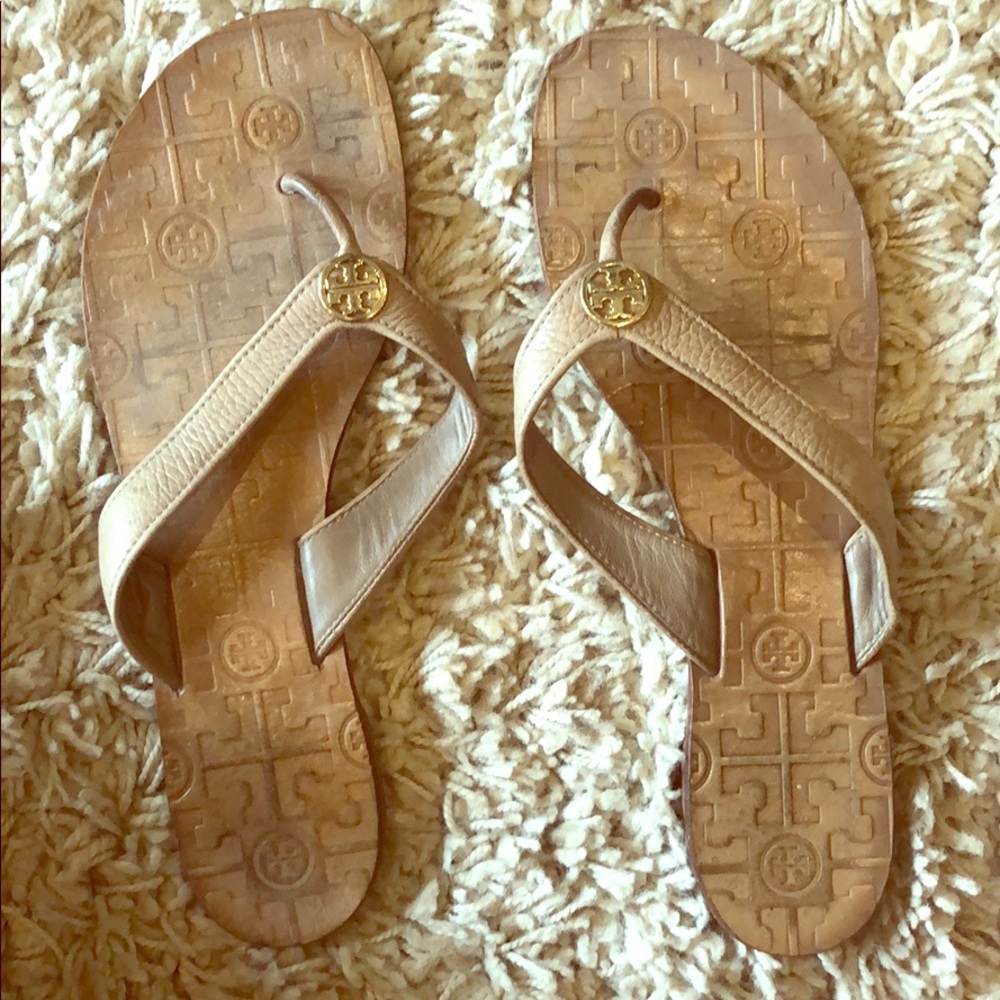 Tory Burch leather flip flops